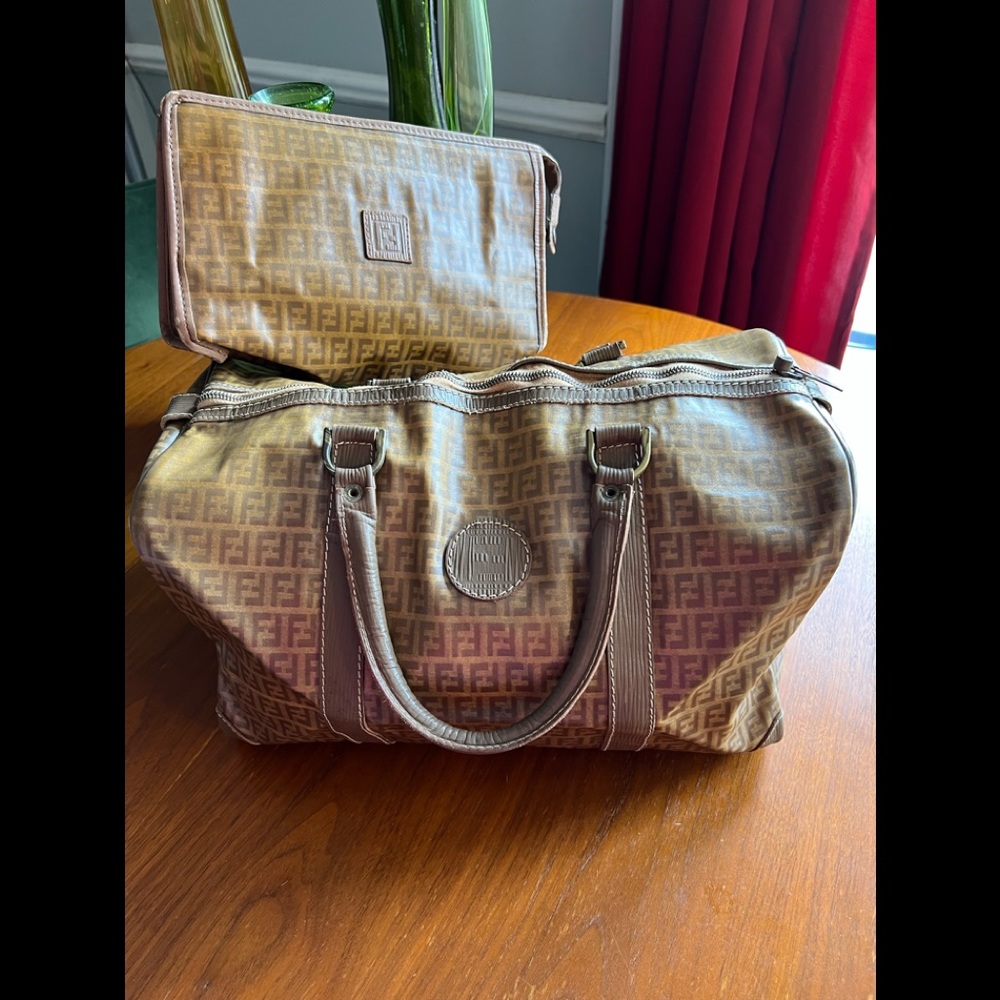 Vintage Fendi Duffle bag and Clutch/ Accessory bag set
